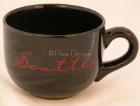 SEATTLE Washington Black Cappuccino Coffee Mug